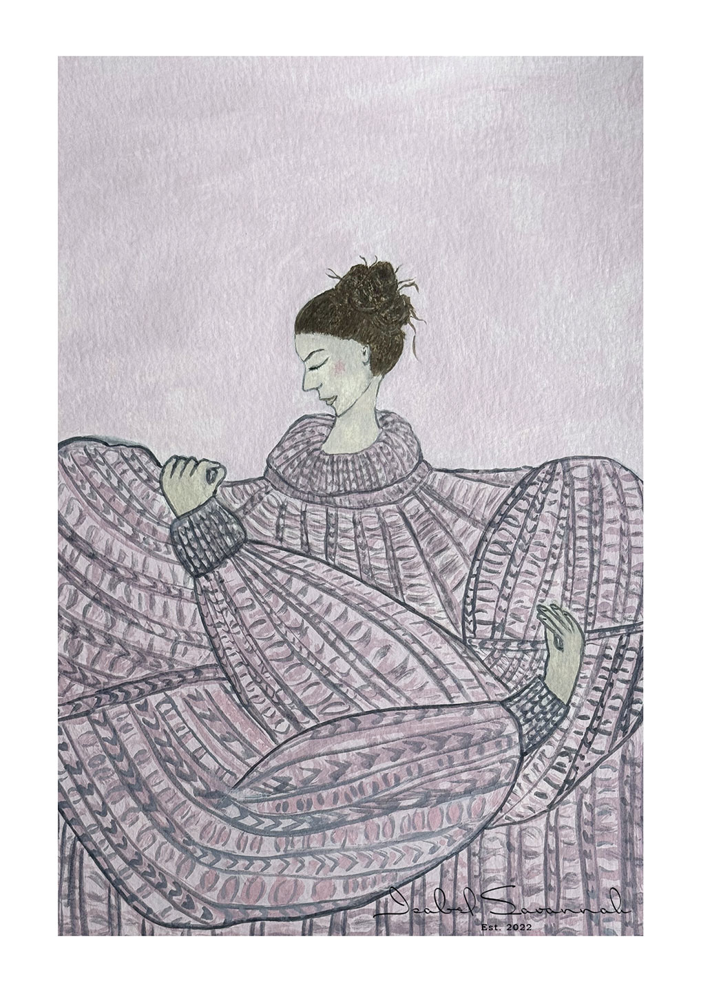 Stolt Af Min Strikkede Sweater - Kunsttryk af Isabel Savannah