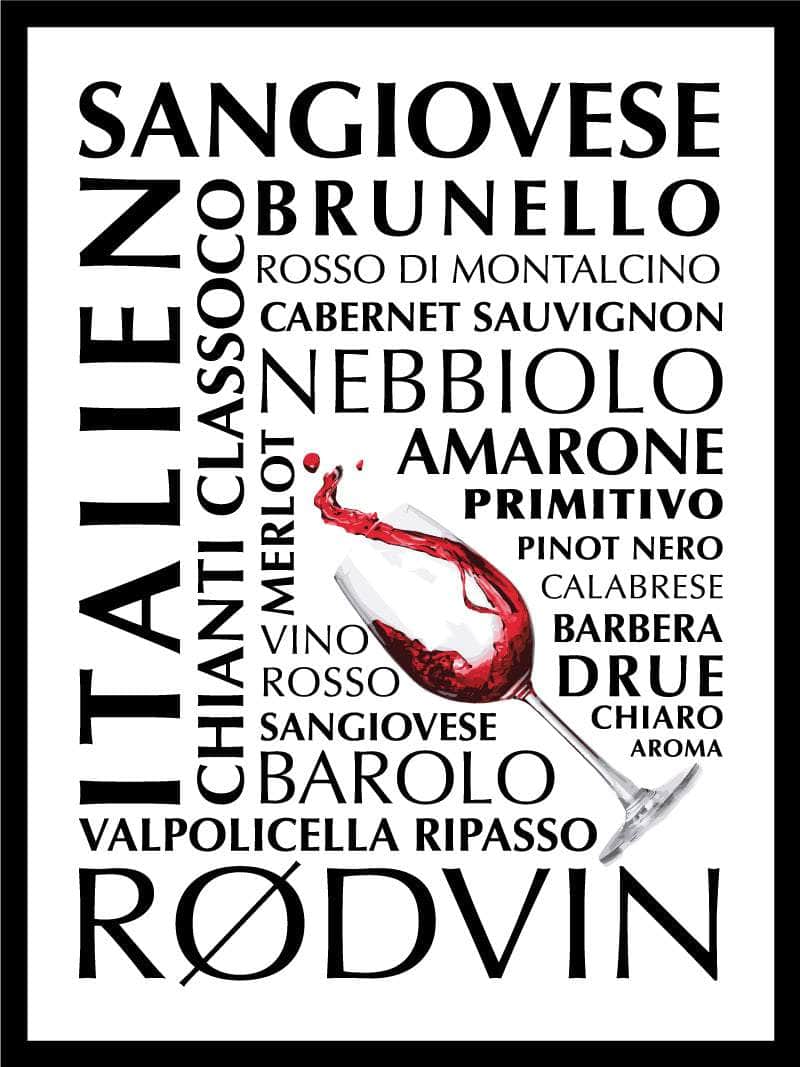 Rødvin Plakat fra Italien - Perfekt til vinelskere!