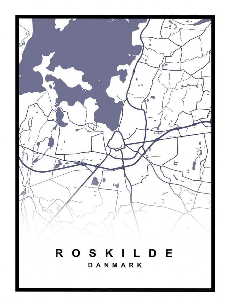 Roskilde bykort plakat – Udforsk din yndlingsby!