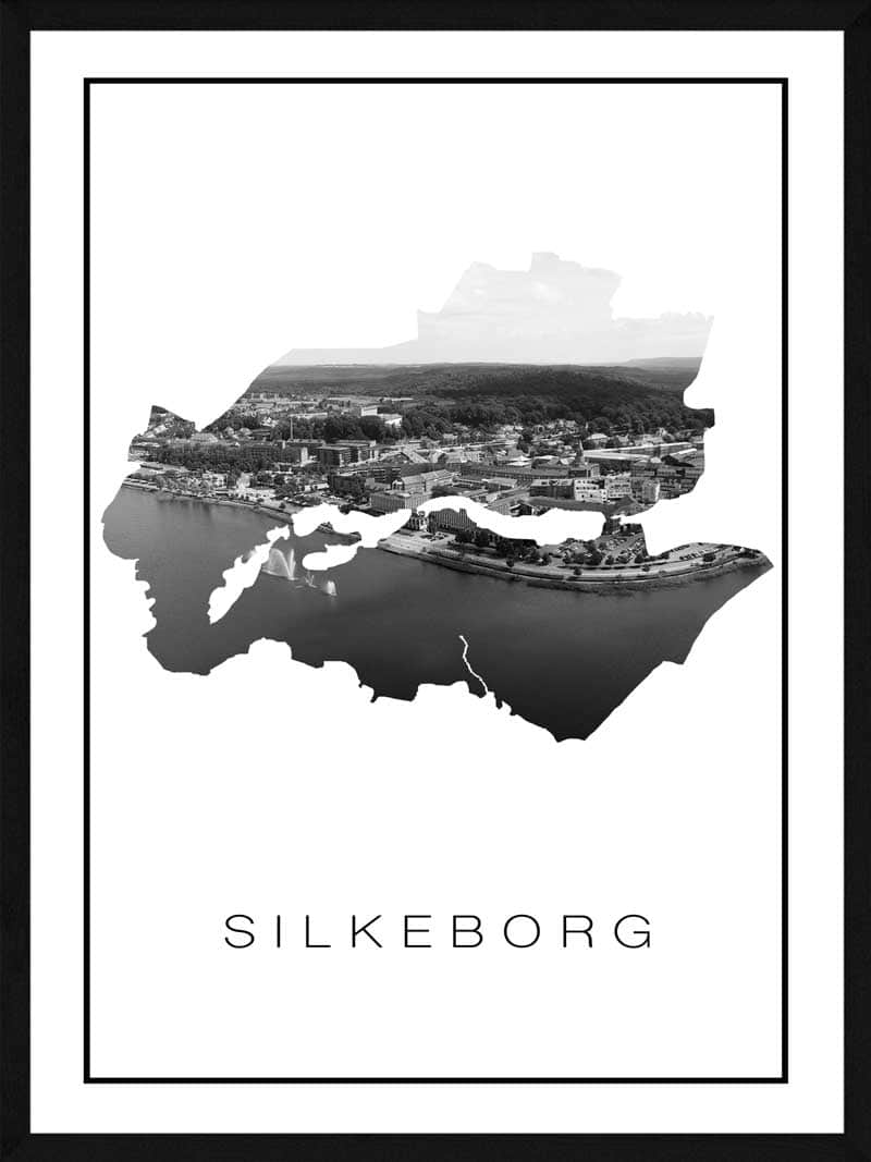 Silkeborg Plakat - Smuk udsigt over byen fra vandet
