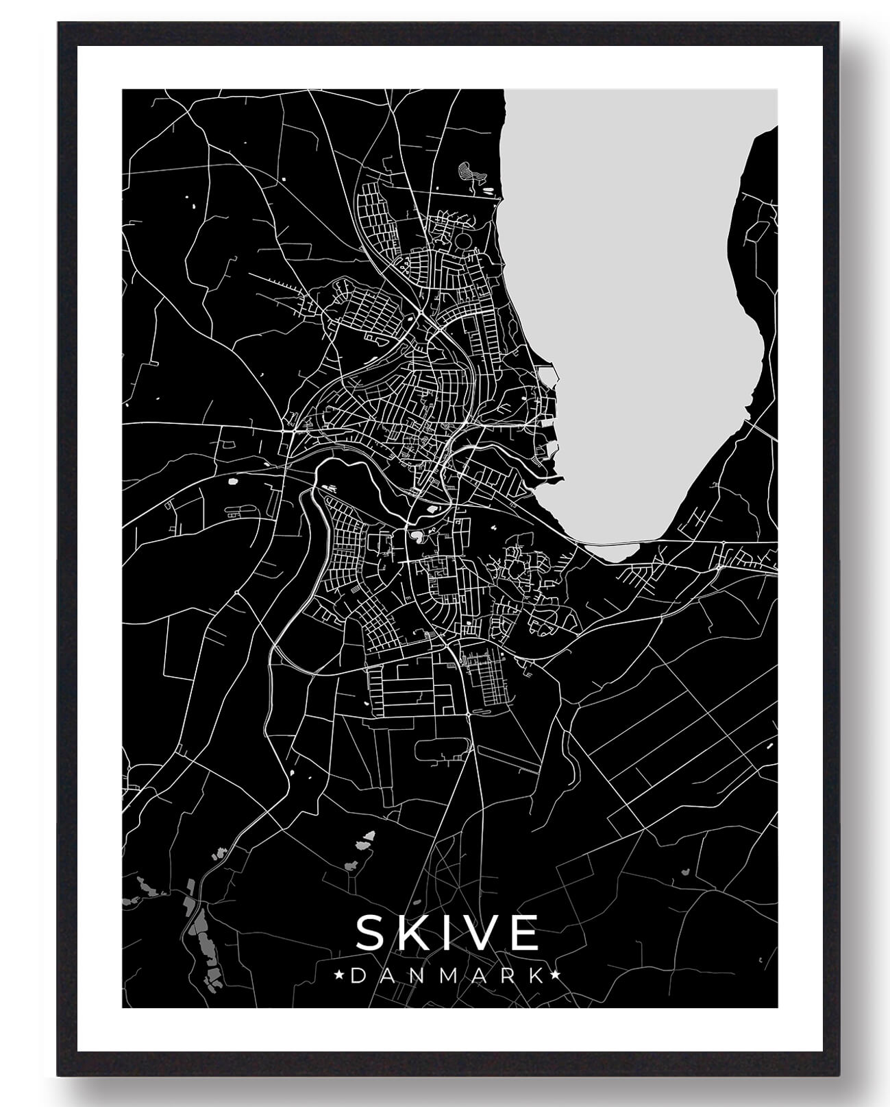 Skive By Plakat - Sort Design til Dit Hjem