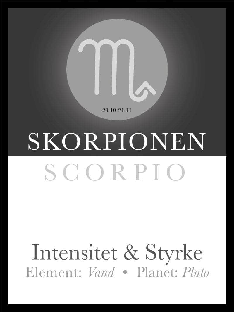 Skorpion Stjernetegn Plakat – Unik Indretning til Dit Hjem