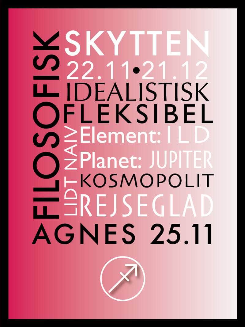 Skytten stjernetegn plakat med inspirerende citater