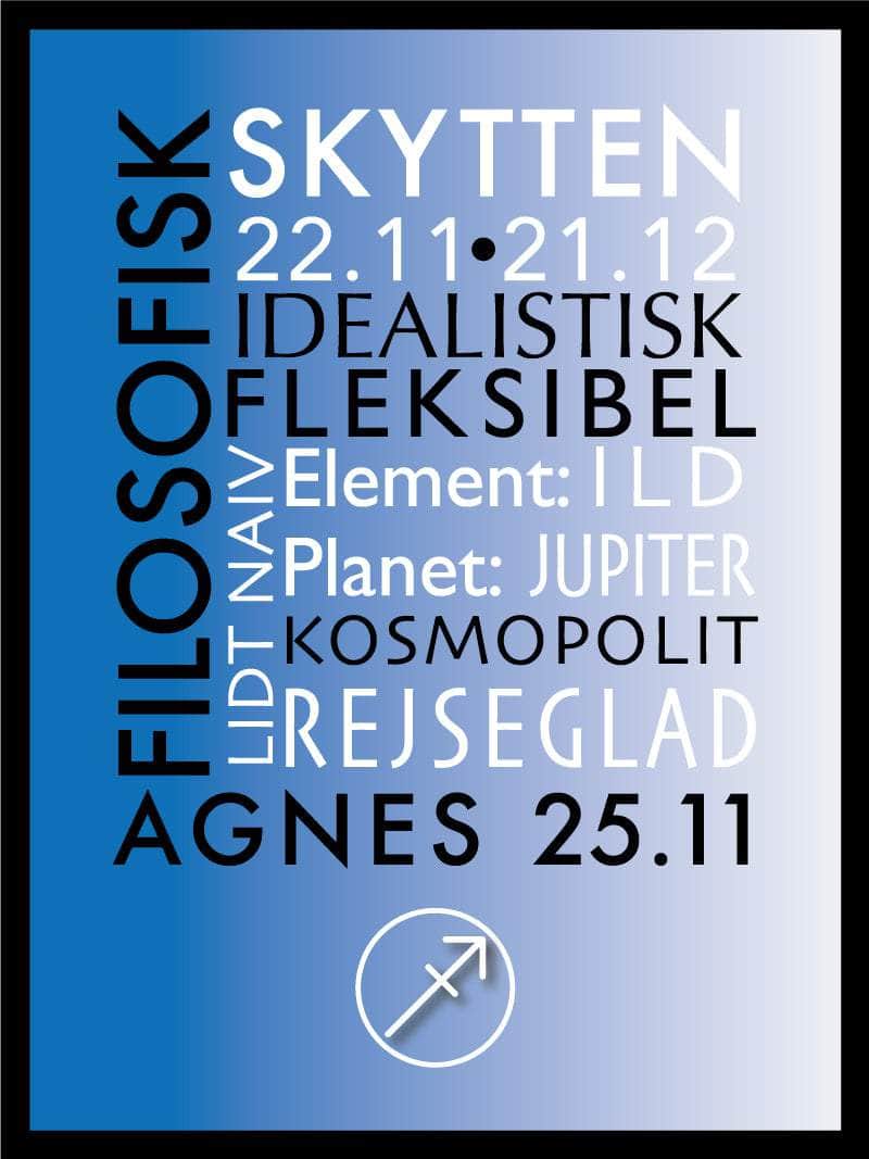 Skytten stjernetegn plakat med inspirerende tekst
