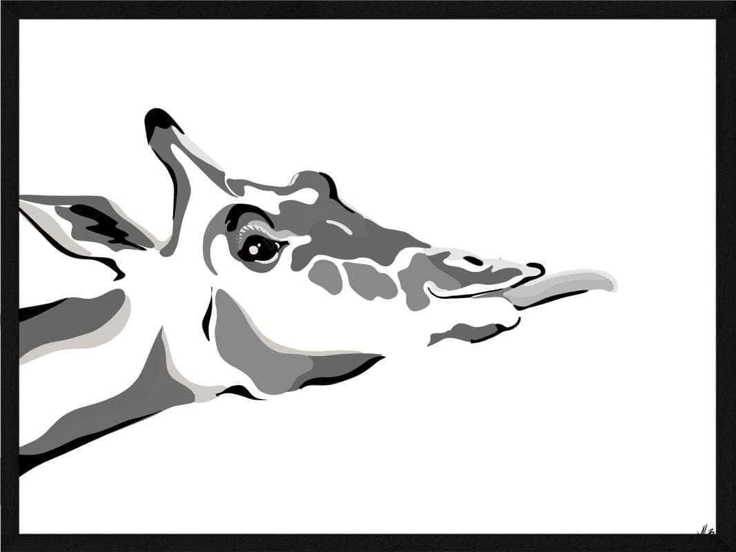 Slikkende giraf plakat til vægdekoration