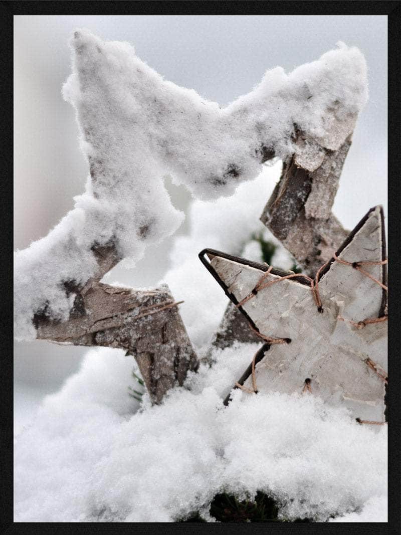 Snedækket Stjerner Juleplakat til Julestemning