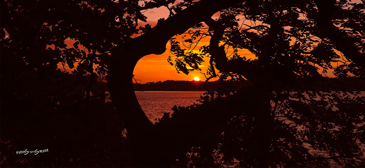 Solnedgang i Hjerteform - Kunstværk fra Fotos by Srose