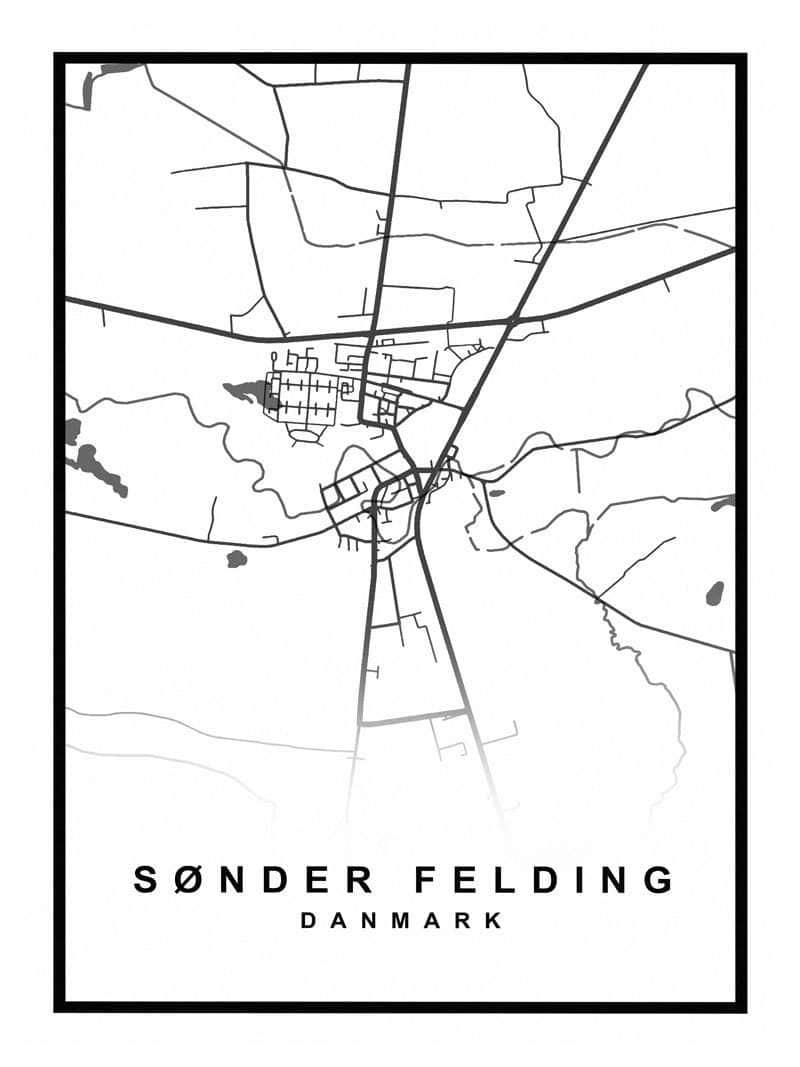 Sønder Felding Kortplakat – Oplev byens skønhed!