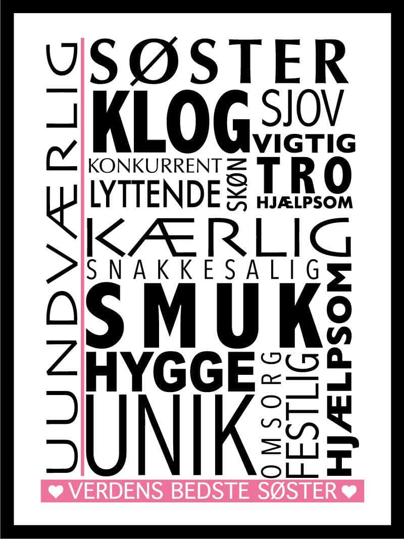 Søster Citat Plakat - Den perfekte gave til din søster!