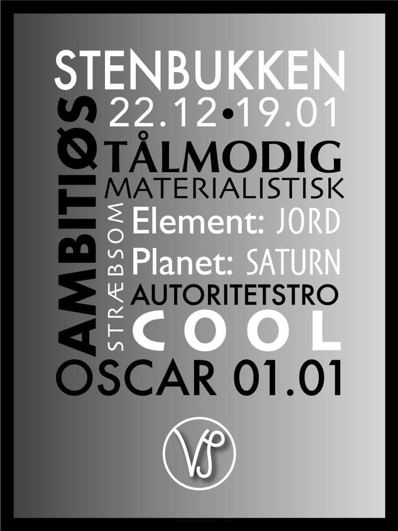 Stenbukken Stjernetegn Plakat – Unik Indretning til Hjemmet