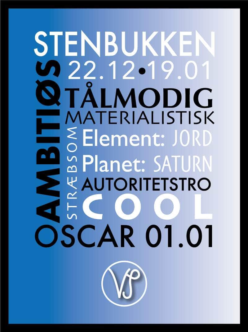 Stenbukken Stjernetegn Plakat – Unik Design til Hjemmet
