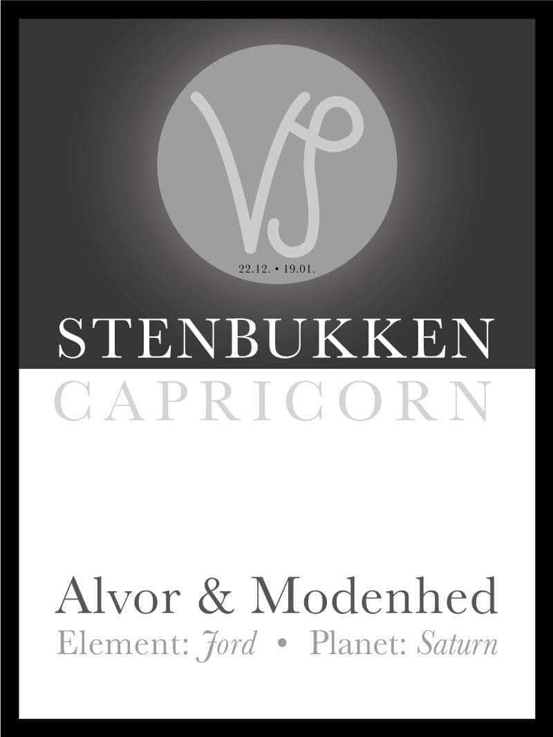 Stenbukken Stjernetegn Plakat - Unik Kunst til Dit Hjem