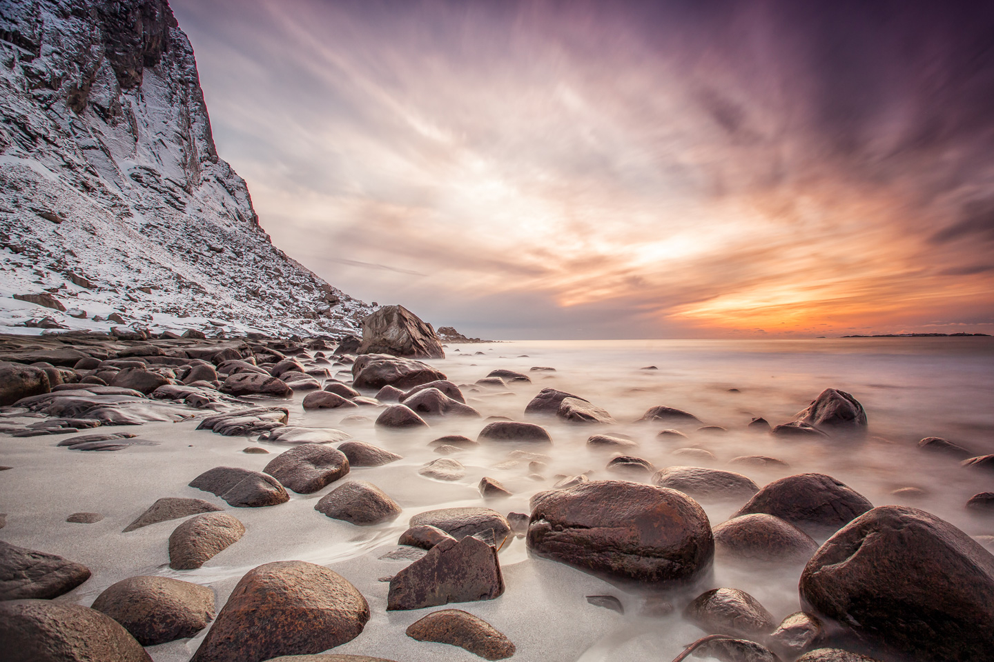Solnedgang Klipper – Unik Fotokunst af Mikkel Beiter