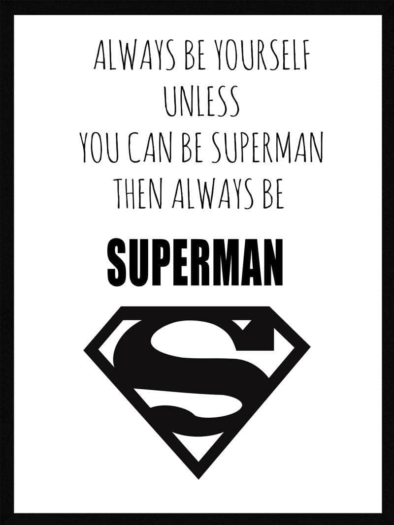 Superman plakat med sjovt citat til børneværelset