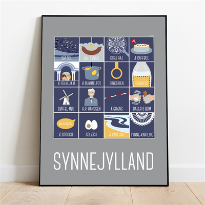 Plakat fra Mutmut - Synnejylland Grå 30x40 cm