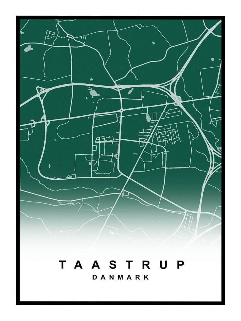 Taastrup Plakat – Detaljeret Kort over Taastrup By