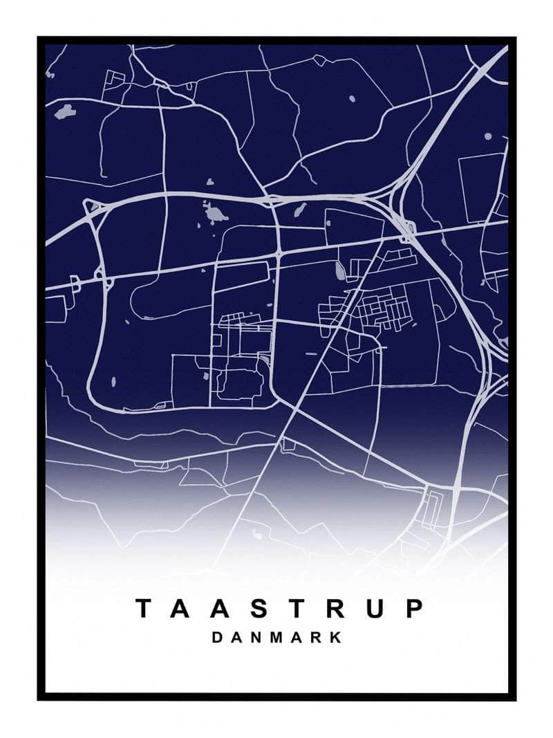 Taastrup Plakat – Detaljeret Kort over Taastrup By