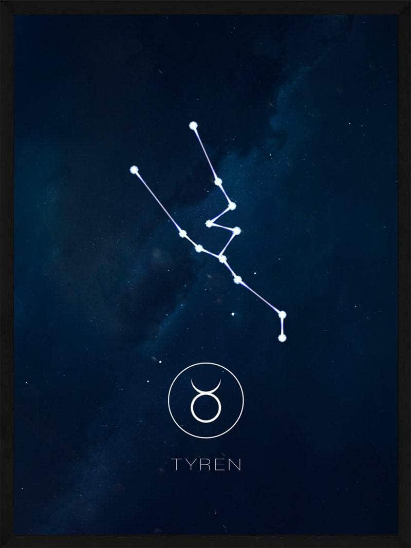 Tyren Stjernetegn Plakat – Unik Nattehimmel Dekoration