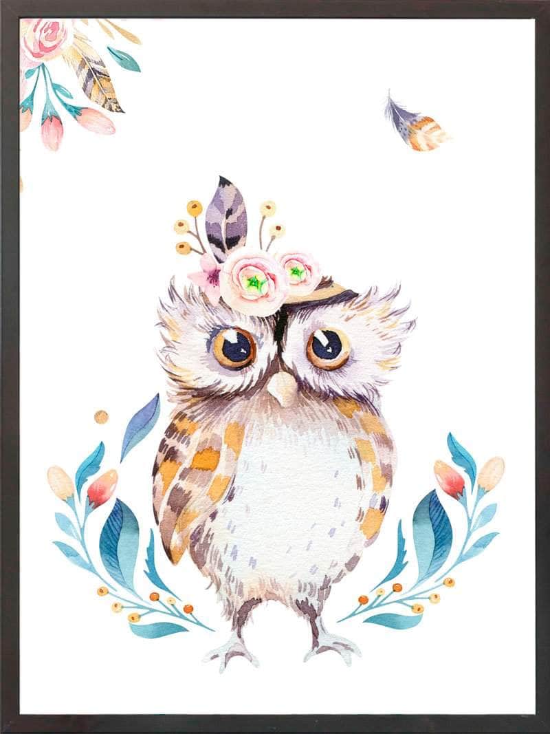 Ugle Børneplakat til Hyggeligt Værelse – Køb Nu!