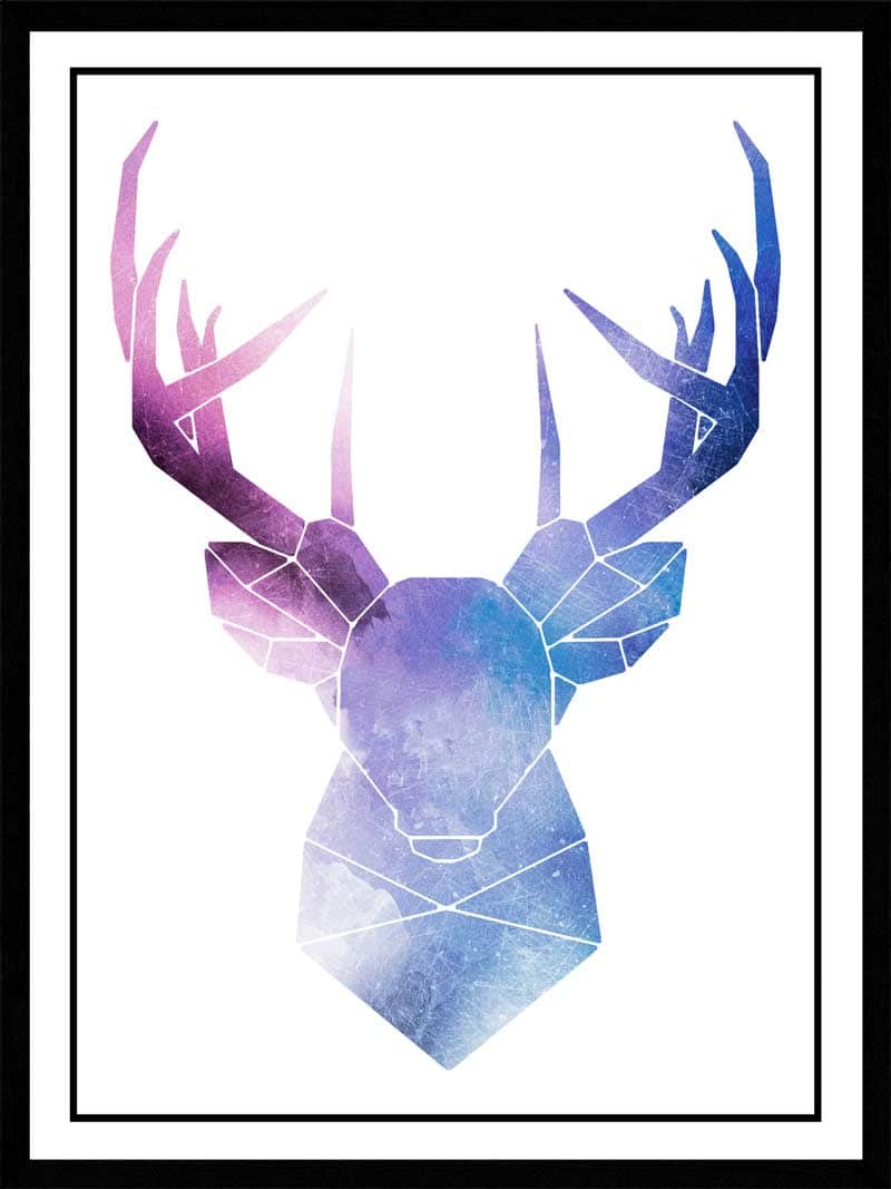 Univers og Hjorten - Abstrakt Plakat til Unik Indretning