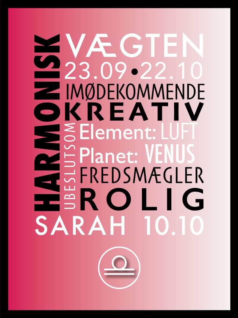 Vægten Stjernetegn Plakat - Unik Dekoration til Væggen