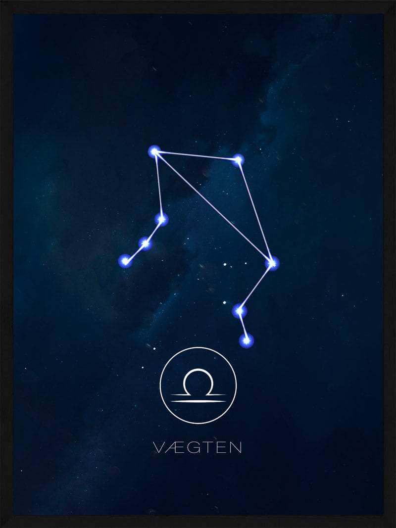 Vægten Stjernetegn Plakat – Smuk Nattehimmel Kunst