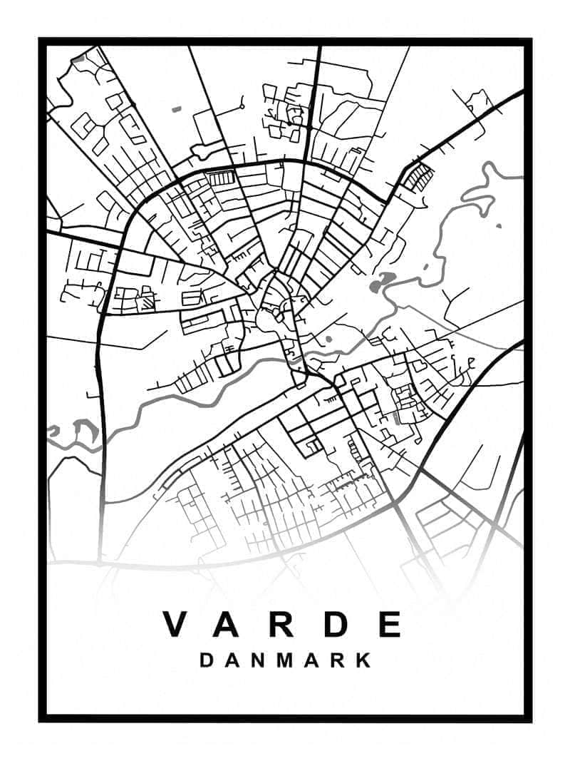 Varde bykort plakat - Oplev din yndlingsby!