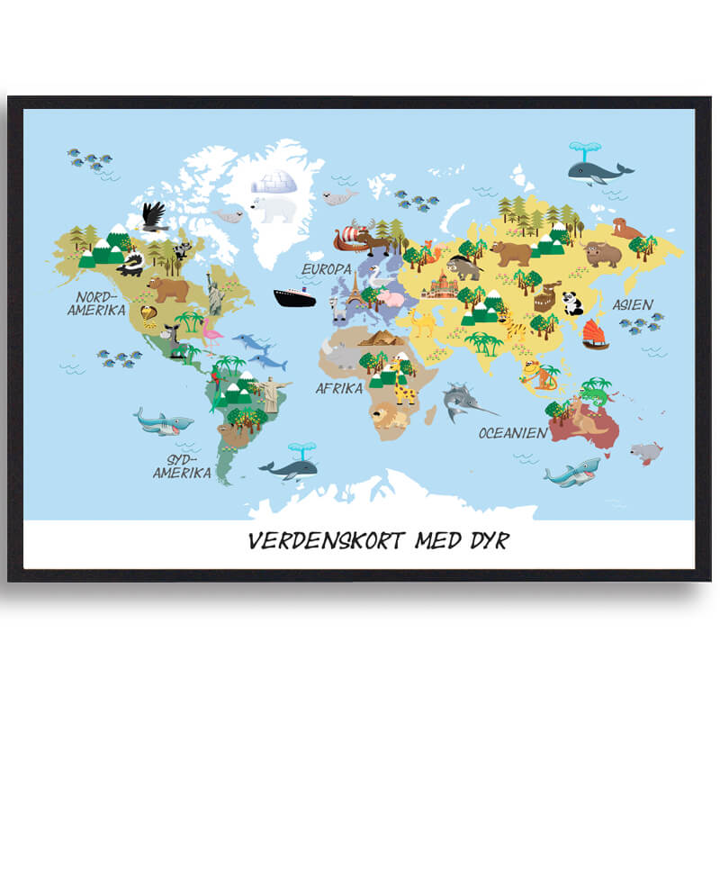 Verdenskort for børn - den originale