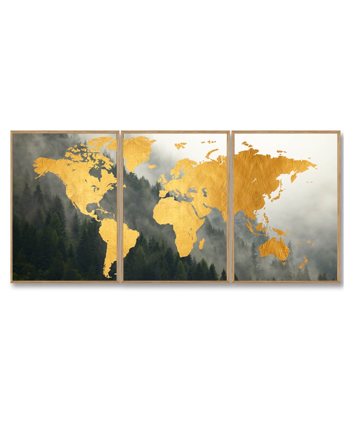 Verdenskortet skoven - 3 delt kort