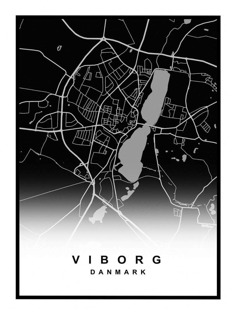 Viborg Landkort Plakat - Perfekt til lokale entusiaster!