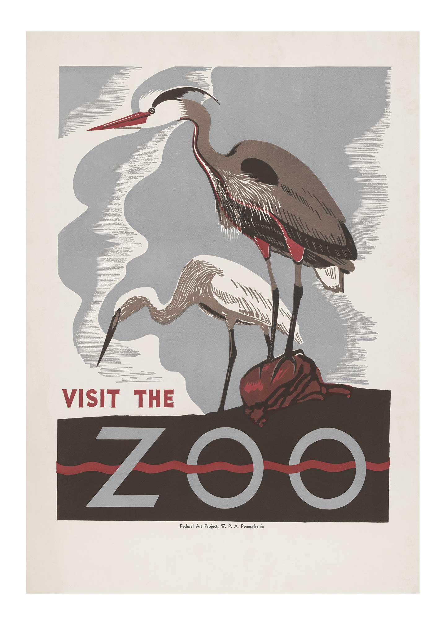 Vintage Plakat: Besøg Zoologisk Have til Dit Hjem