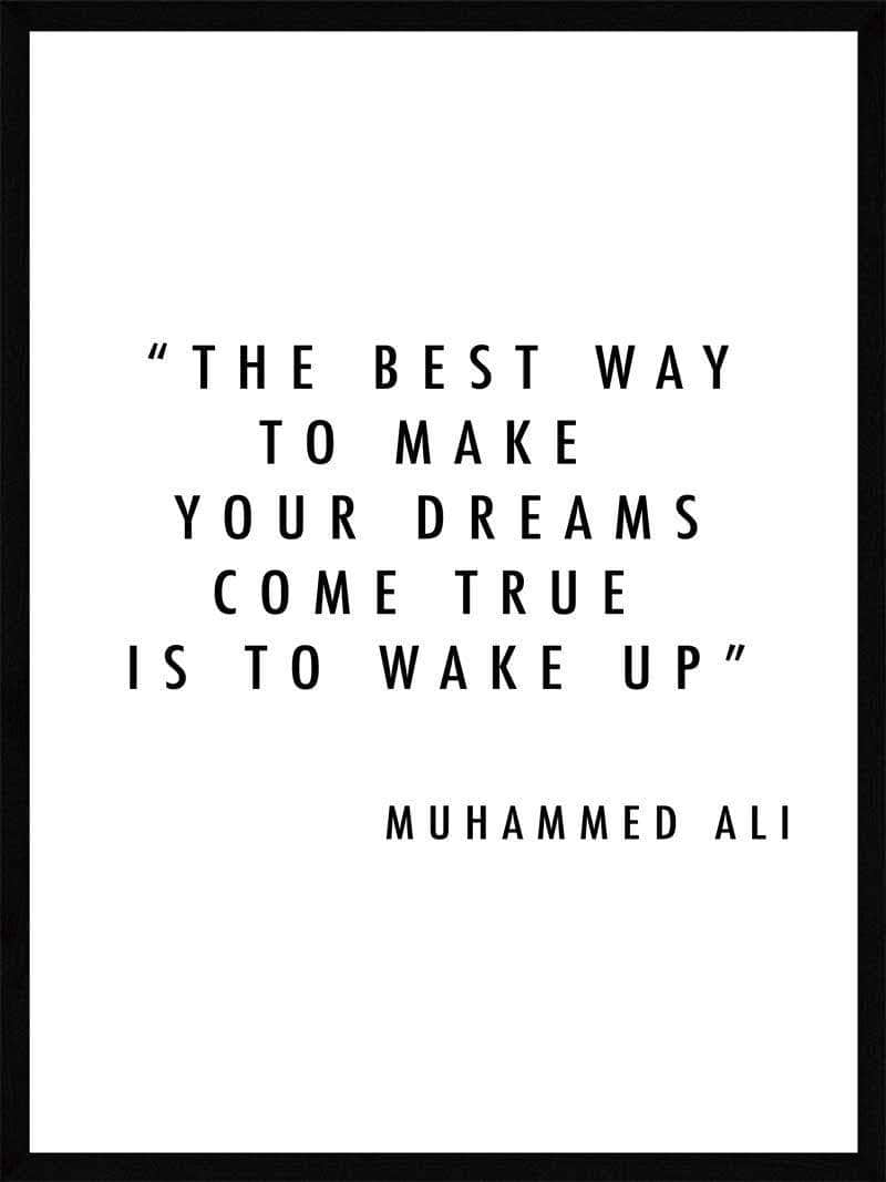 Muhammed Ali Plakat – Inspirerende Citat om Drømme