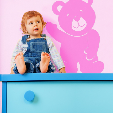 Bamse Vinker Wallsticker fra Anline Ruby, 36x48 cm