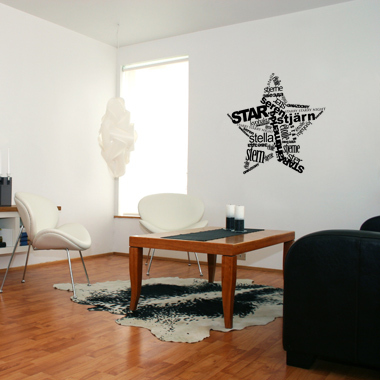 Stjerne vægklistermærke af Diana Lovring, 95x95 cm
