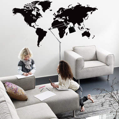 Verdenskort Wallsticker fra Anline Ruby - 80x40 cm