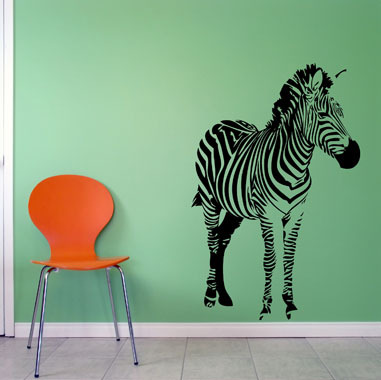Zebra vægklistermærke af Heidi Holm Pedersen, 66x100 cm