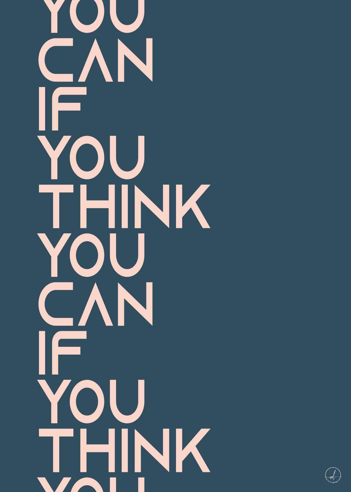 You Can – Blå Kunstværk af Rikke Axelsen