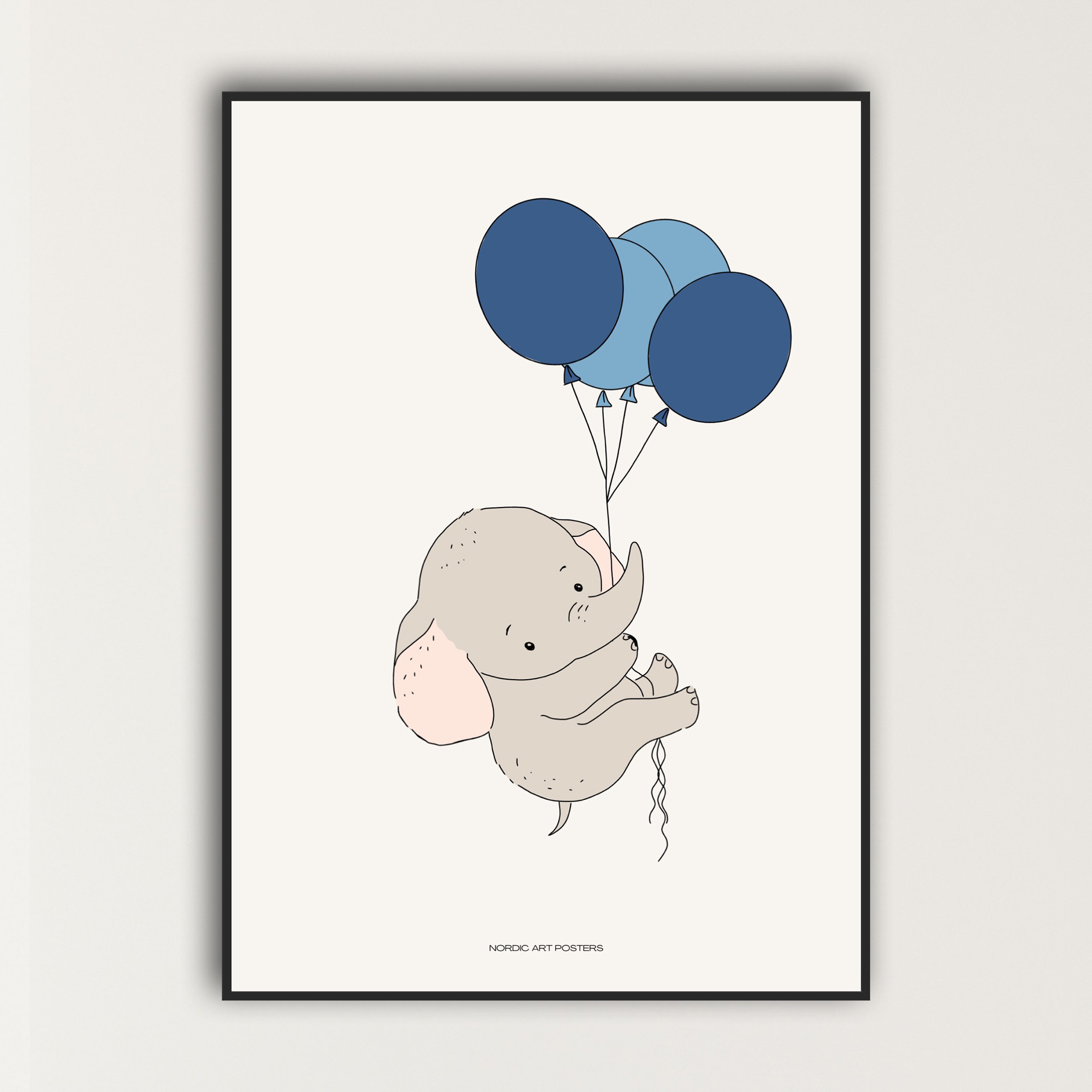 Elefantus Plakat 50x70cm – Surrealistisk Børnekunst Uden Ramme