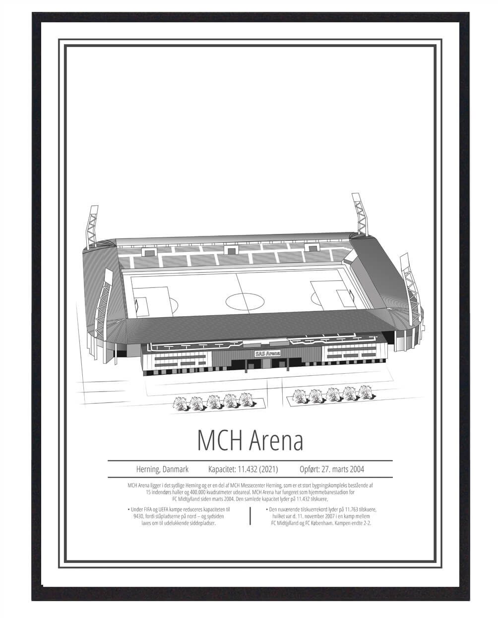 FC Midtjylland Plakat fra MCH Arena - Fodboldkunst