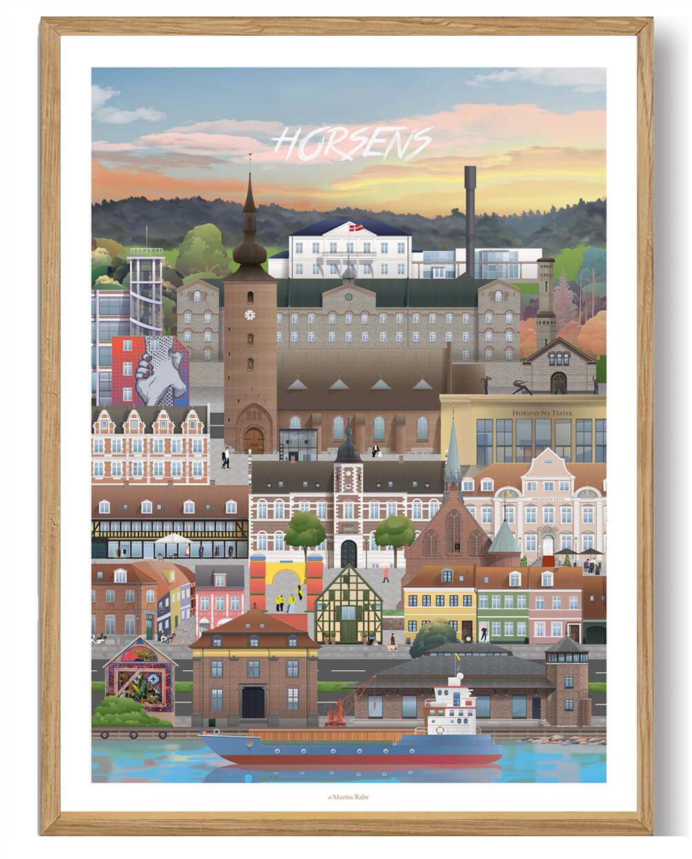 Horsens Plakat af Martin Rahr - Hurtig levering!