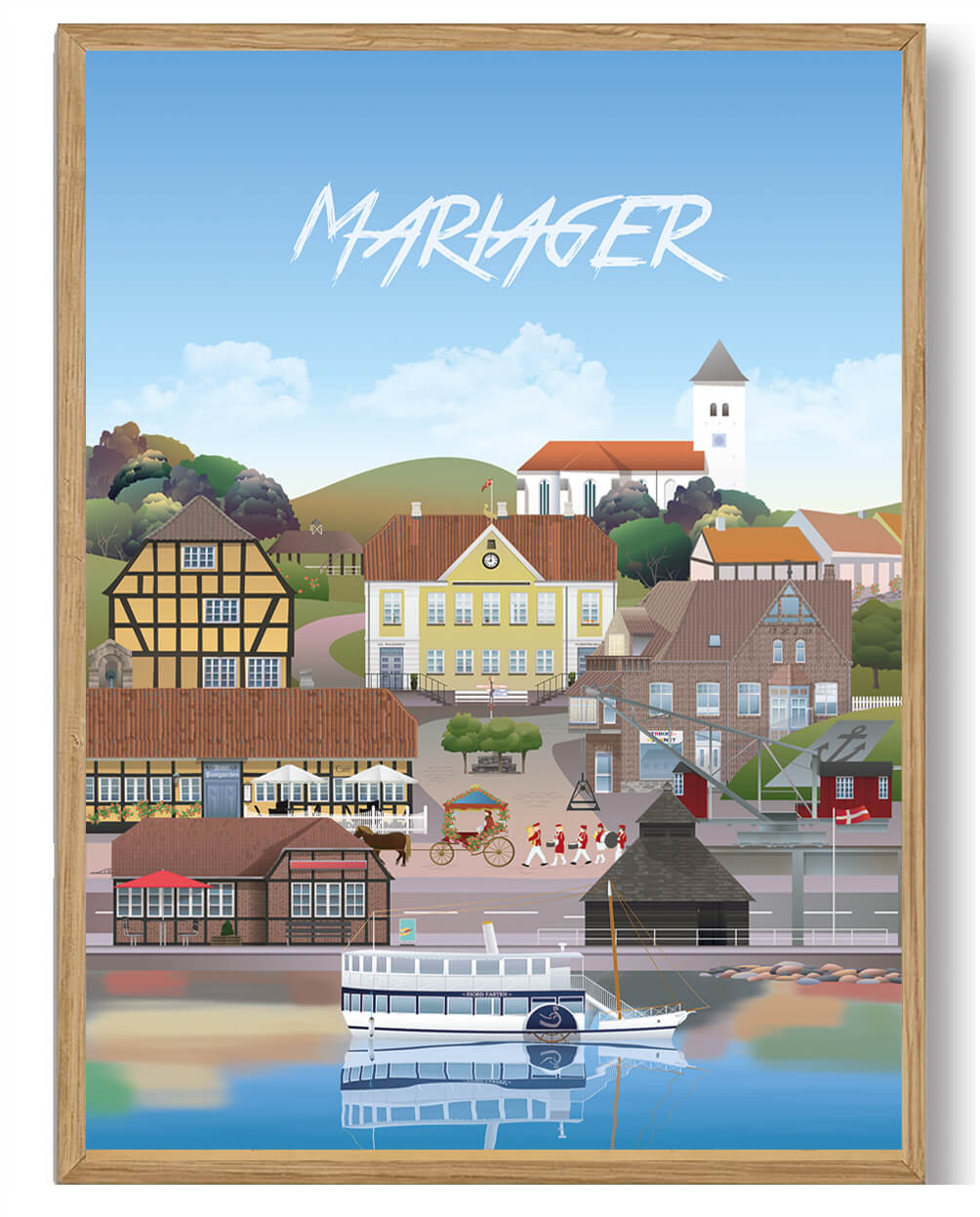 Mariager Plakat af Martin Rahr - 70x100cm, Hurtig Levering