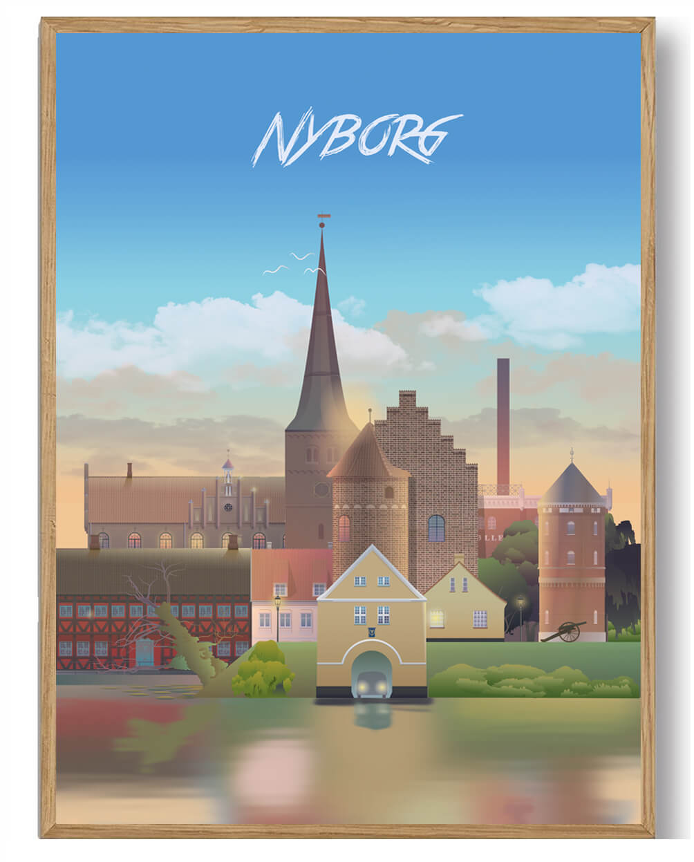Nyborg Plakat af Martin Rahr - Visuel Hyldest til Byen