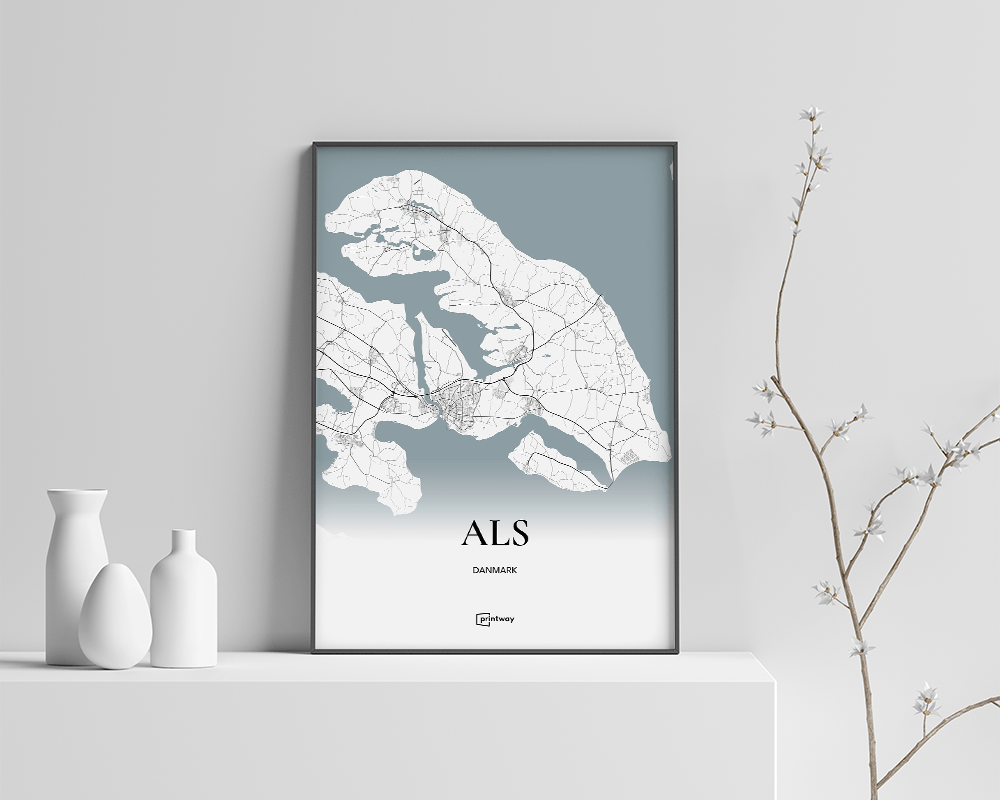 Als Bykort Plakat 21x30 cm - Elegant Design til Hjemmet