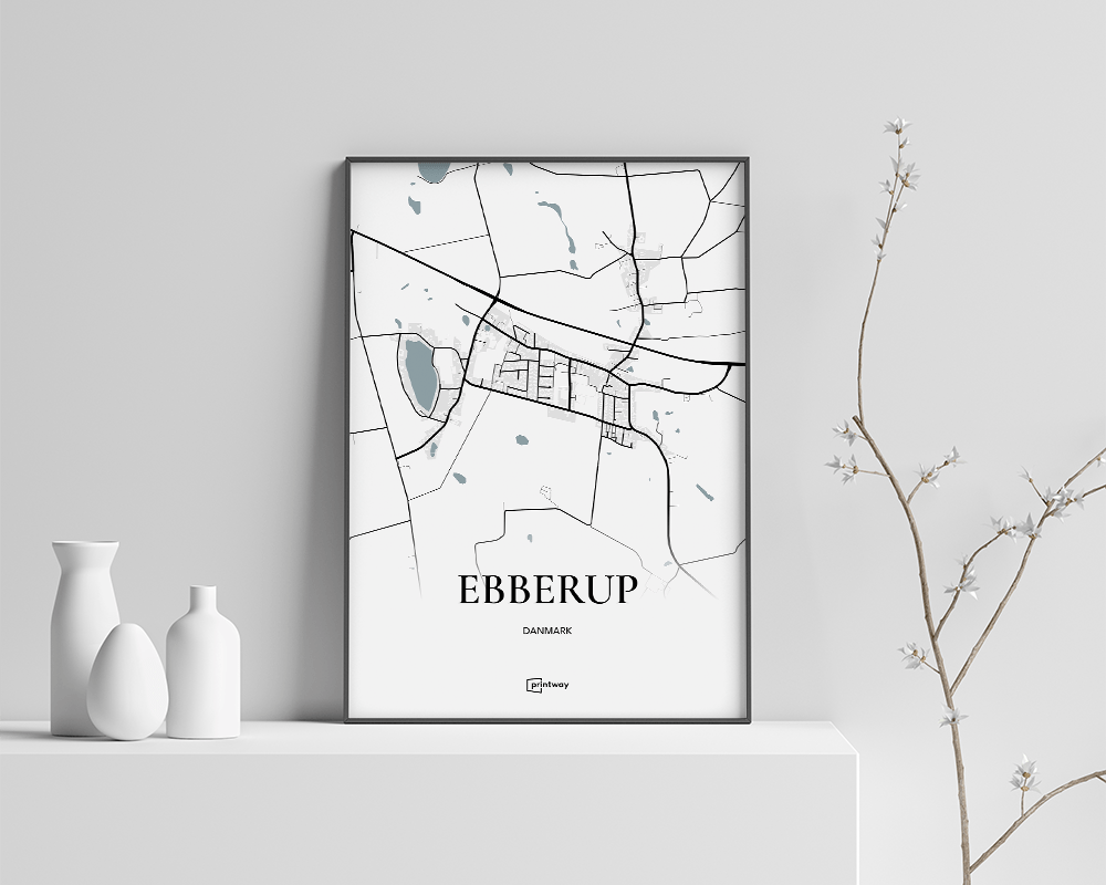 Ebberup Bykort Plakat 21x30 cm - Stilrent Design