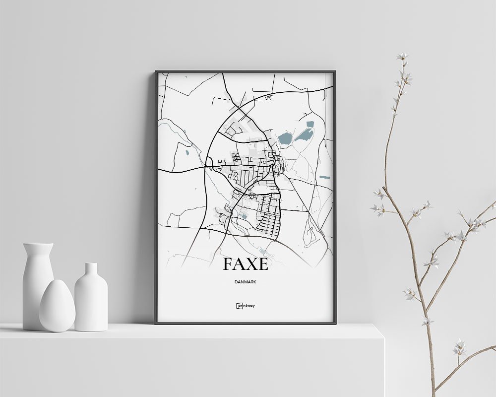 Faxe Bykort Plakat 21x30 cm - Stilrent Design til Hjemmet