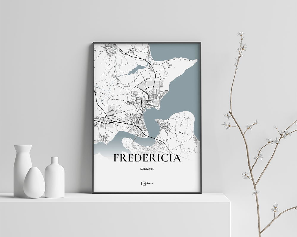 Fredericia Bykort Plakat 21×30 cm - Stilrent Design
