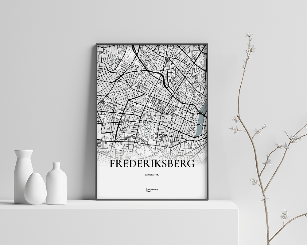 Frederiksberg Bykort Plakat 21×30 cm - Stilrent Design