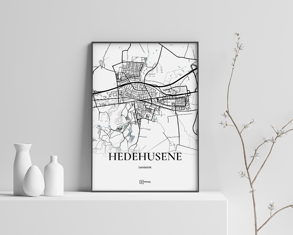 Hedehusene Bykort Plakat 70x100 cm - Stilrent Design