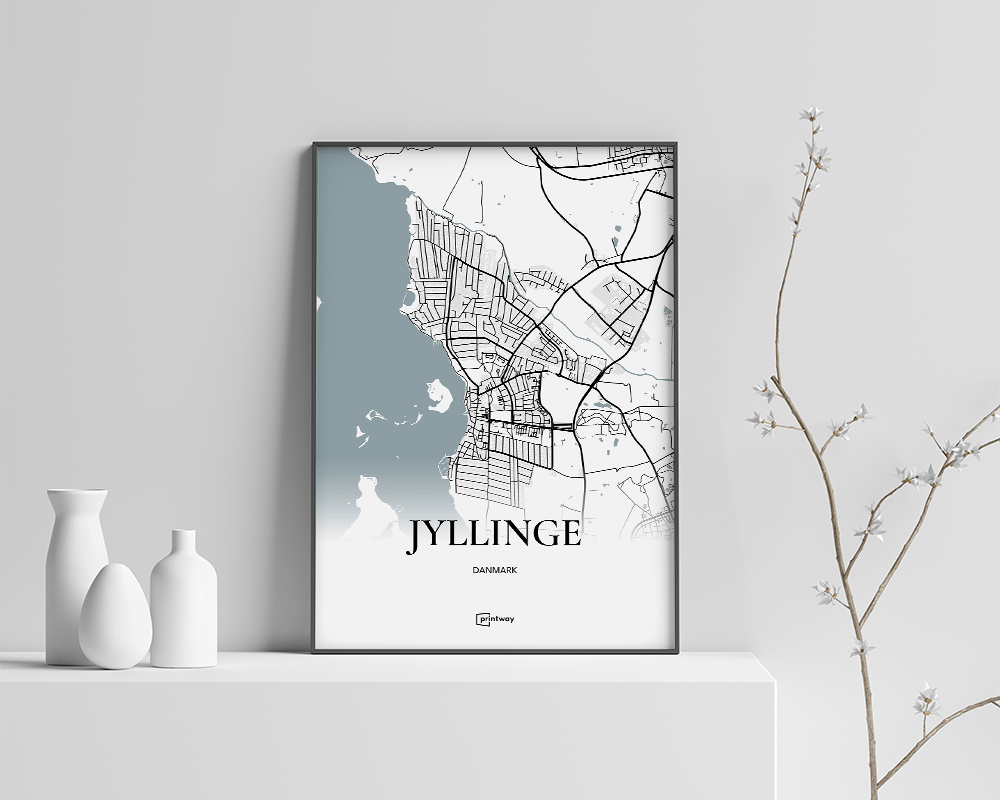 Jyllinge Bykort Plakat 70x100 cm - Stilrent Design