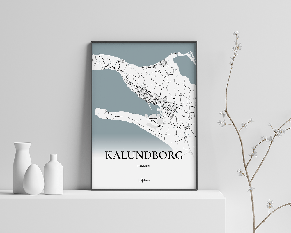 Kalundborg Bykort Plakat 21x30 cm - Unik Design